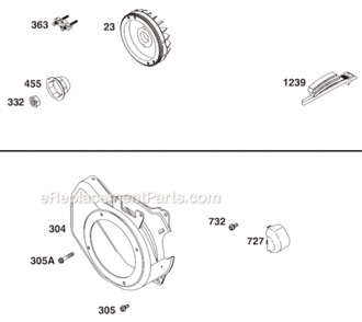 Page H Diagram and Parts List for 124435 8101 Briggs and Stratton Engine